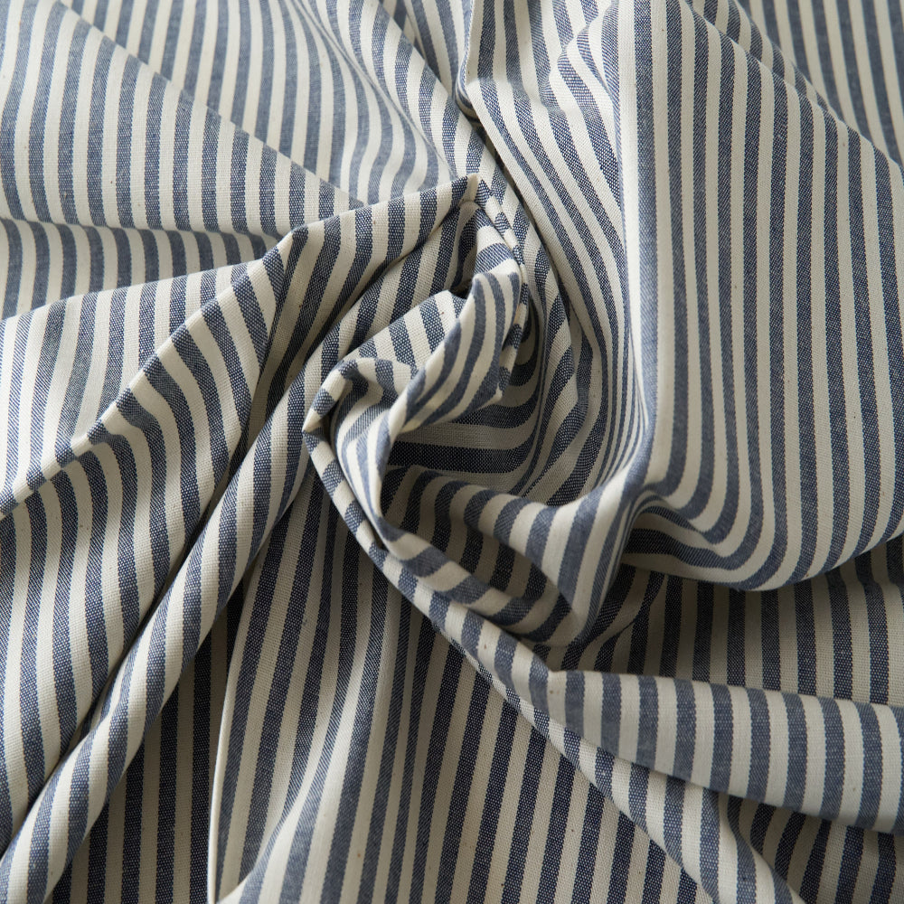 コットンダンガリー5mmストライプ#Bネイビー