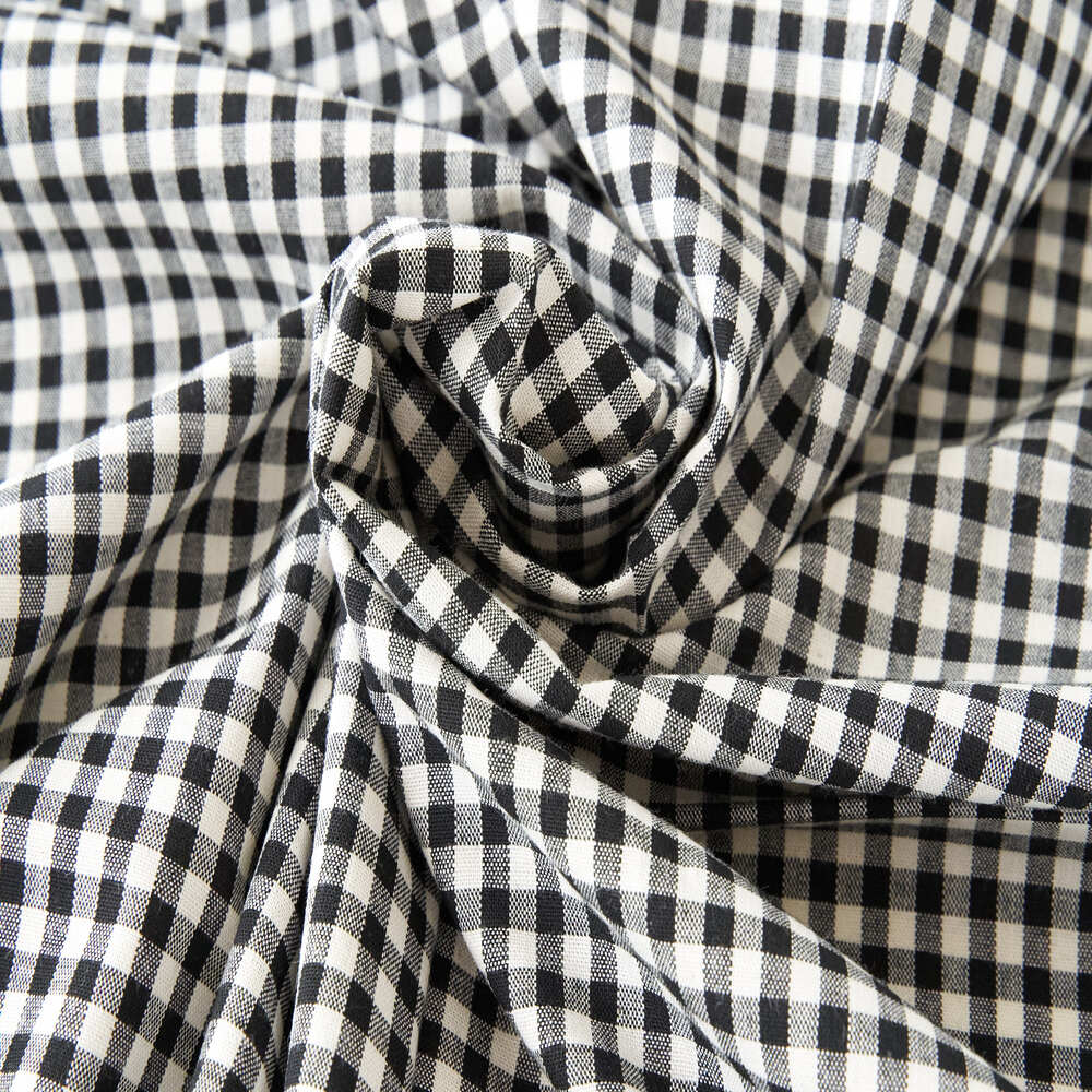 コットンダンガリー5mmギンガムチェック#Fダークグレー