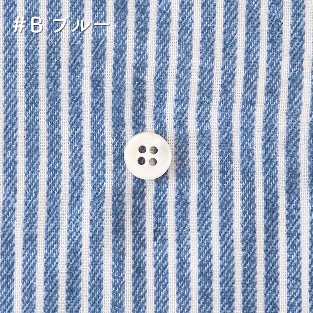 コットン ダブルガーゼ デニム風ストライプ