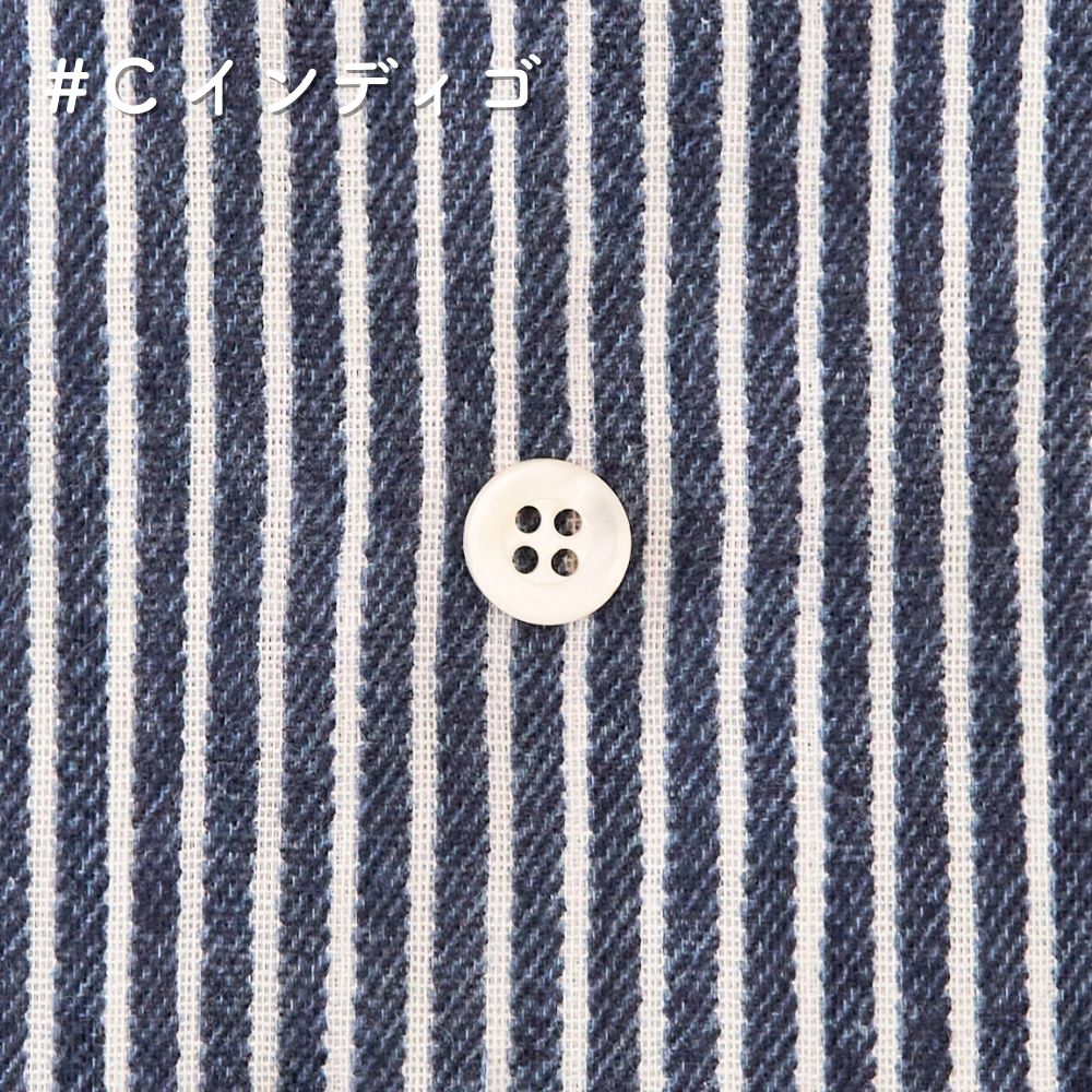 コットン ダブルガーゼ デニム風ストライプ