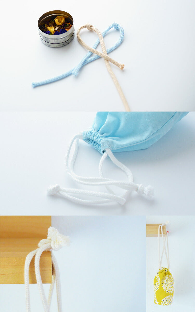 オーガニックコットン　3mm/5mm 丸紐 7color 1m単位