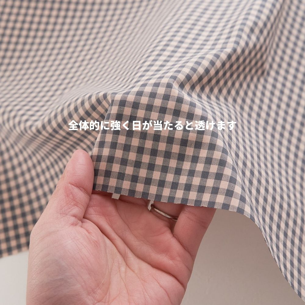 綿ポリハーフダンガリー　ギンガムチェック