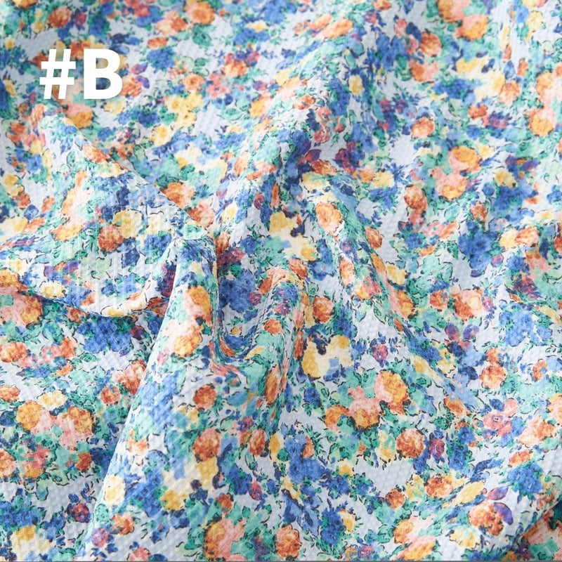 ポリエステル 花柄リップル｜50cm単位