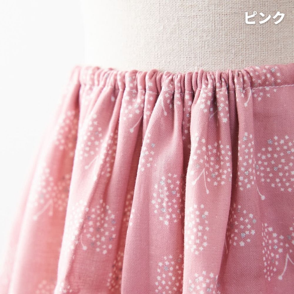 コットン ダブルガーゼ 蝶々柄 ピンク 柄アップ