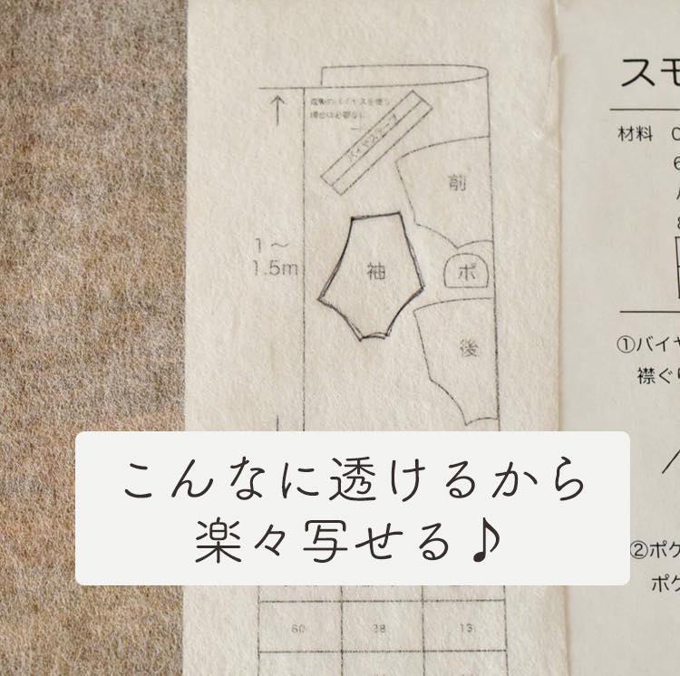 型紙用不織布 100m巻 100cm幅 透けてペンで書けて切りやすい！