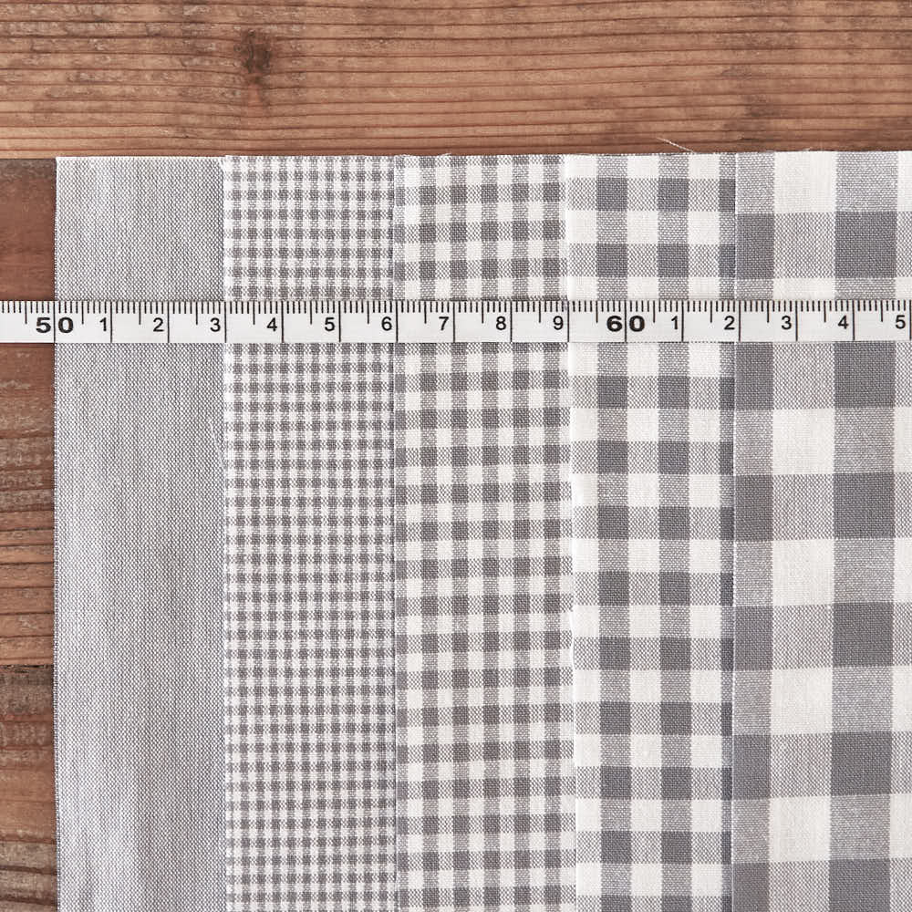 無地、1.5mm3mm5mm12mm/ギンガムストライプサンプル タテ約20cm×ヨコ約25cm グレー 9枚セット