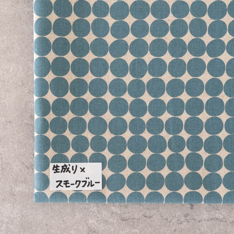 コットンリネンキャンバス タイルドット