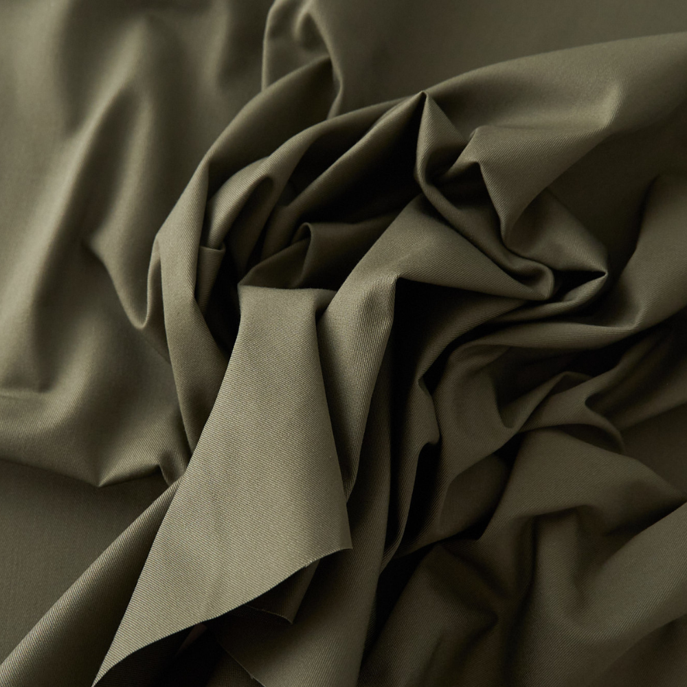 綿ポリ混紡22sツイル#61カーキ