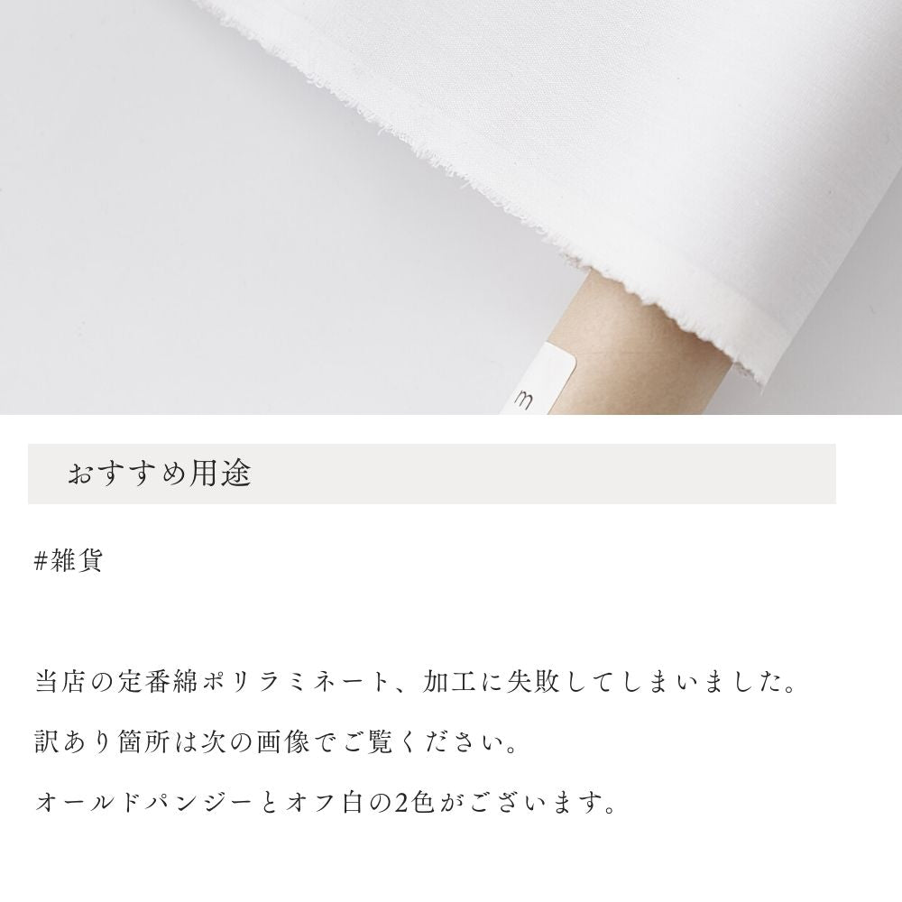 訳あり 綿ポリラミネート 無地